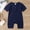 Navy, variant on YHAJDS Infants Baby Boy Girl Short Sleeve Ribbed Cotton Button Front Romper Jumpsuit Solid Summer Outfit