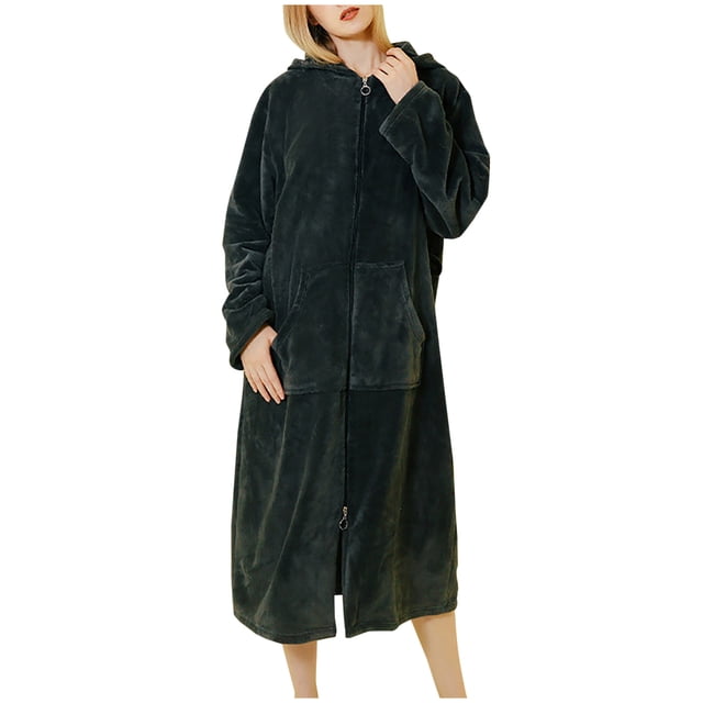 Birdeem Robe de Mode pour Femmes Peignoir Allongé Garde au Chaud Col à Revers Même Style pour Hommes et Femmes Manches Longues