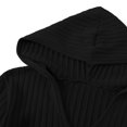 thumbnail image 6 of ibuvkizy Maxi Dresses for Women 2025 Casual Temperament French V Neck Long Hooded Knee-length Knitted Sweater Bottoming Skirt Black,Free Size, 6 of 9