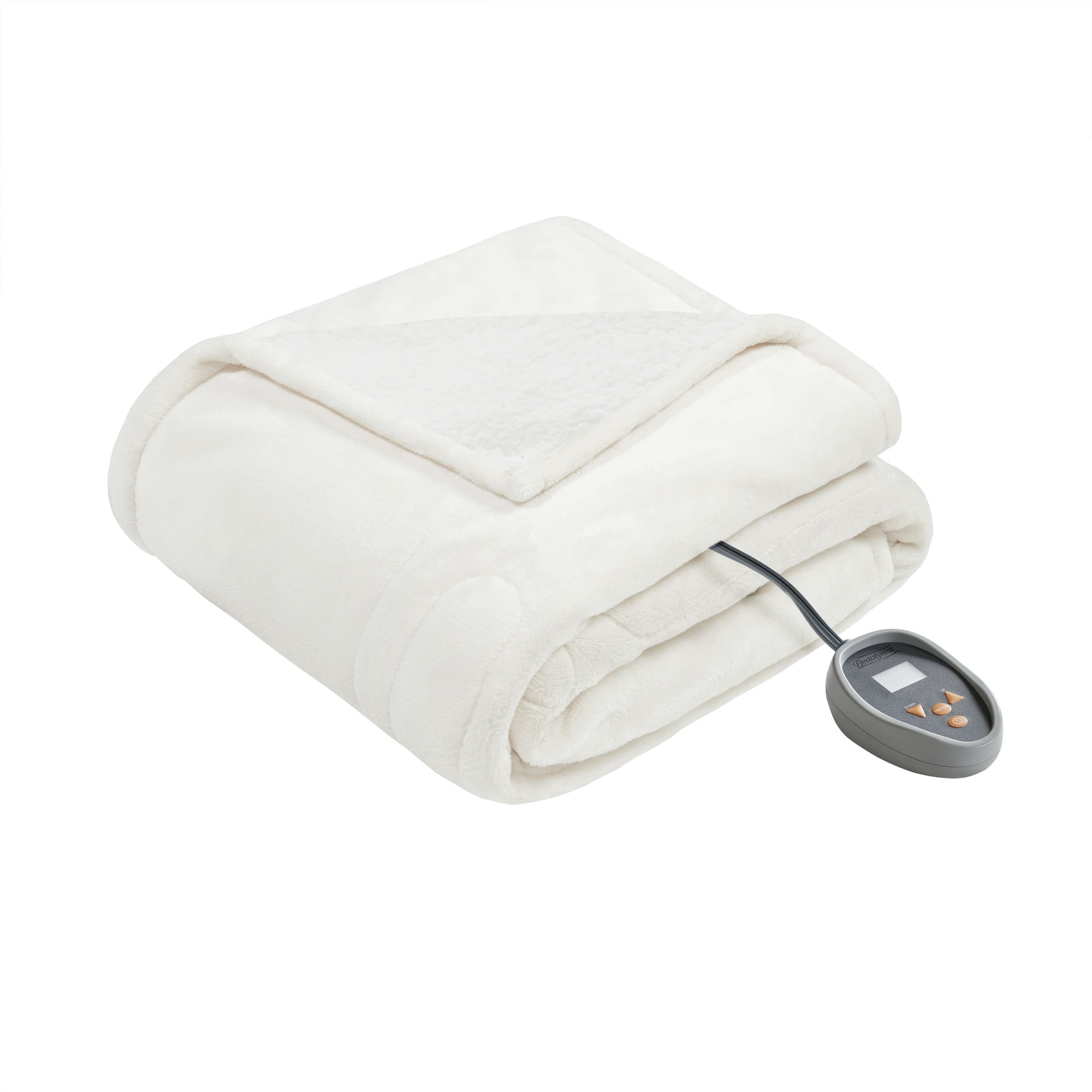 Beautyrest Heated Microlight to Berber Elect Electric Blanket with Two 20 Heat Level Setting Controllers, Queen: 84x90,
