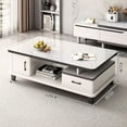 thumbnail image 2 of EDB010 Craftsman Exquisite Marble Texture Coffee Table-White（120cm）, 2 of 3