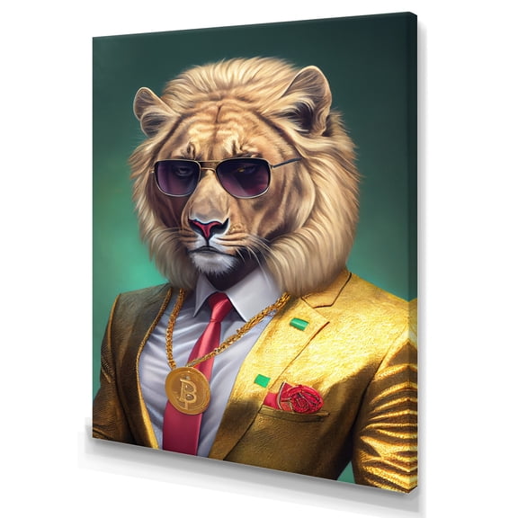 Designart Photorealistic Of Lion Canvas Wall Art