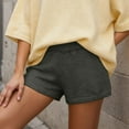 thumbnail image 1 of IWRICH Women's Micro Shorts Knit Low Rise Booty 20s Mini Shorts Solid Color Elastic Waisted Stretchy Homewear Dark Gray One Size, 1 of 3