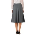 thumbnail image 3 of Falda elegante midi de mujer A-line con cremallera lateral y cintura alta en gris oscuro, 3 of 5