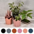 thumbnail image 5 of Uxcell 4" Silicone Round Flower Pot Planter Decorative Container, Black 2 Pack, 5 of 5