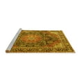 thumbnail image 2 of Ahgly Company Machine Washable Indoor Round Medallion Yellow Traditional Area Rugs, 6' Round, 2 of 4