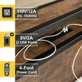 thumbnail image 4 of Aukfa Metal Full Size Bed Frame with USB Charge Port, Wood Storage Headboard Shelf, Black, 4 of 10