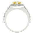 thumbnail image 4 of 2.03 ct Heart Cut Natural Citrine with Simulated Diamond Halo Accents 18K White Gold Womens Engagement Ring, 4 of 6