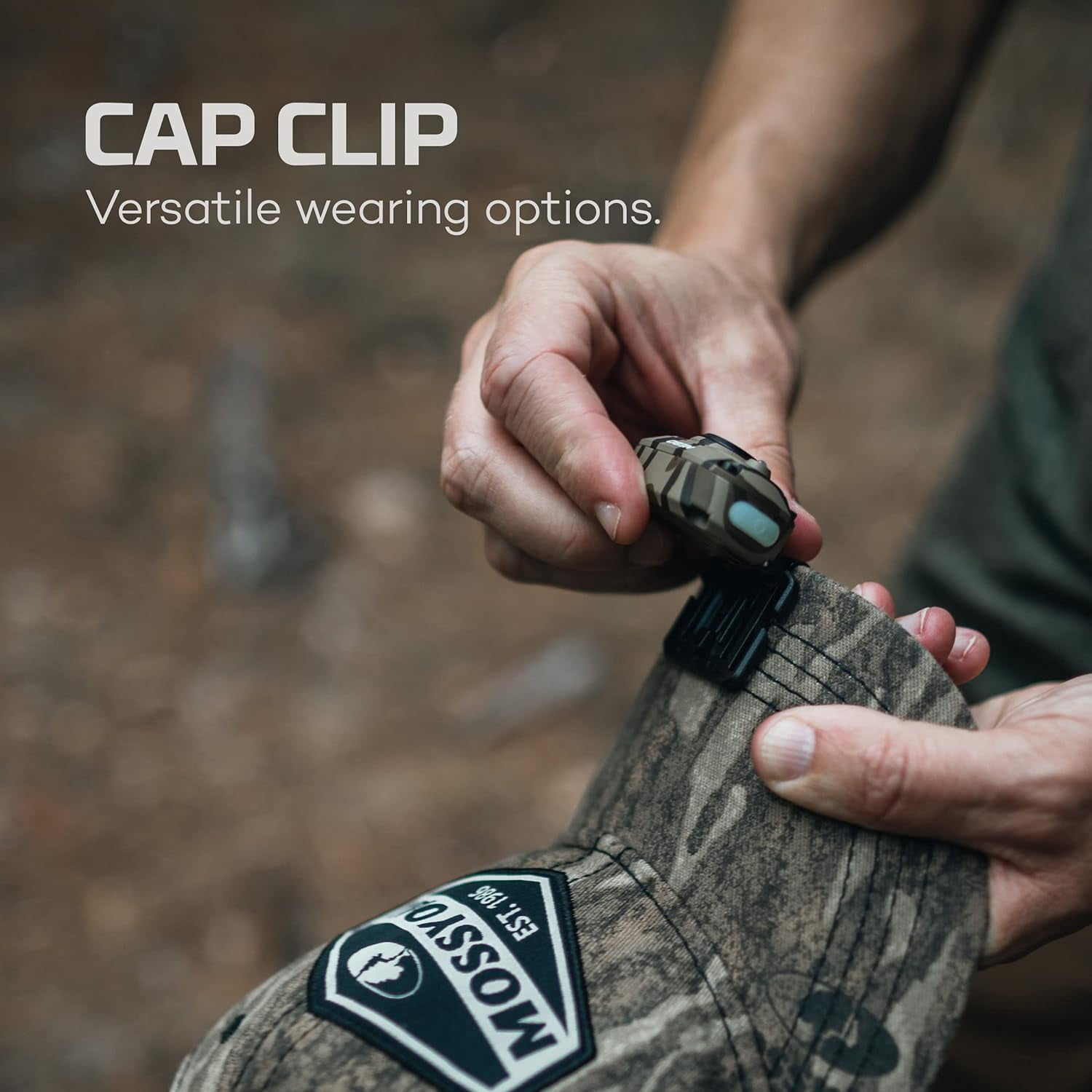 NEBO MYCRO Green Camo USB Rechargeable, Adjustable LED Headlamp & Cap Light, IPX4 Water Resistant