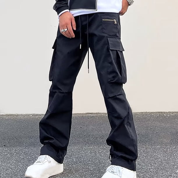 Pantalones largos para hombre, de moda, de verano, para exteriores, funcionales, con bolsillo de carga, pantalones de trabajo holgados, pantalones para hombre