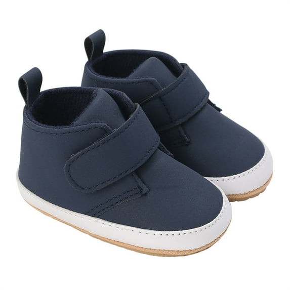 hirigin Baby Boys First Walking Shoes Solid Color Anti-Slip Soft PU Leather Sneakers for Infant Toddler