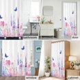 thumbnail image 6 of Flower Lavender Fabric Shower Curtain Blue Butterfly Washable Shower Curtains for Bathroom, Waterproof Bath Curtain with Hooks Home Decor 72x72in, 6 of 8