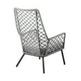 thumbnail image 3 of Indoor Outdoor Lounge Chair with Intricate Woven Lattice Back, Gray - Saltoro Sherpi, 3 of 5