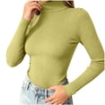 thumbnail image 4 of Xdegoge Womens Mock Neck Ribbed Sweater Long Sleeve Slim Fit Pullover Basic Lightweight Stretchy form Fitting Fall Winter Casual Layering Thermal Tops Knitwear, 4 of 7