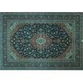 thumbnail image 1 of Ahgly Company Indoor Rectangle Medallion Light Blue Traditional Area Rugs, 6' x 9', 1 of 4