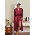 thumbnail image 3 of Ekouaer Silk Robes for Women Long Satin Bride Bridesmaid Wedding Party Robes Lightweight Sexy Sleepwear with Pockets, 3 of 7