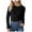 Black, variant on Girls Long Sleeve Shirts Crewneck Ruched Side Slim Fit Tops Ribbed Knit Casual Tee Shirt 4-15 Years Black for Size 5-6 Years