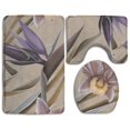 thumbnail image 1 of ABPHQTO Hoja de planta de flor tropical transparente Juego de alfombras de baño de 3 piezas Alfombra de baño Alfombra de contorno y tapa de inodoro ABPHQTO Cont-CHAPPLE-38536, 1 of 2