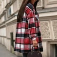 thumbnail image 2 of Cathalem Women Long Sleeve Jacket Coat Plaid Women's Cardigan Fall Winter Womens Shirt Blouse Tops, 2 of 6