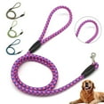 thumbnail image 4 of Striped Checkered Pet Leash, Green Dog Leash - Qyaukm 4Ft 1/3In Light Weight Strong Green Dog Leash for Small Dogs & X Small Dogs Highly Reflective Rope Puppy Leash for Casual Walk, 4 of 7