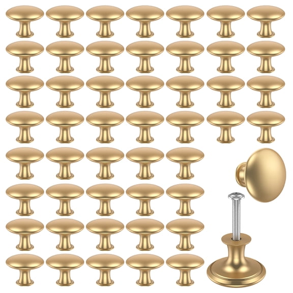 Grusce 50PCS Drawer Knob Set, Zinc Alloy Cabinet Handles, Rustproof Gold Dresser Knobs with Screws, Decorative Drawer Pull Handle Furniture Knobs for Kitchen Cabinets Drawer Dresser
