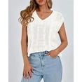 thumbnail image 4 of FreshPretty Womens Oversized Sweater Vest 2025 Summer V Neck Casual Sleeveless Sweaters Loose Cable Knit Pullover Tops, 4 of 6