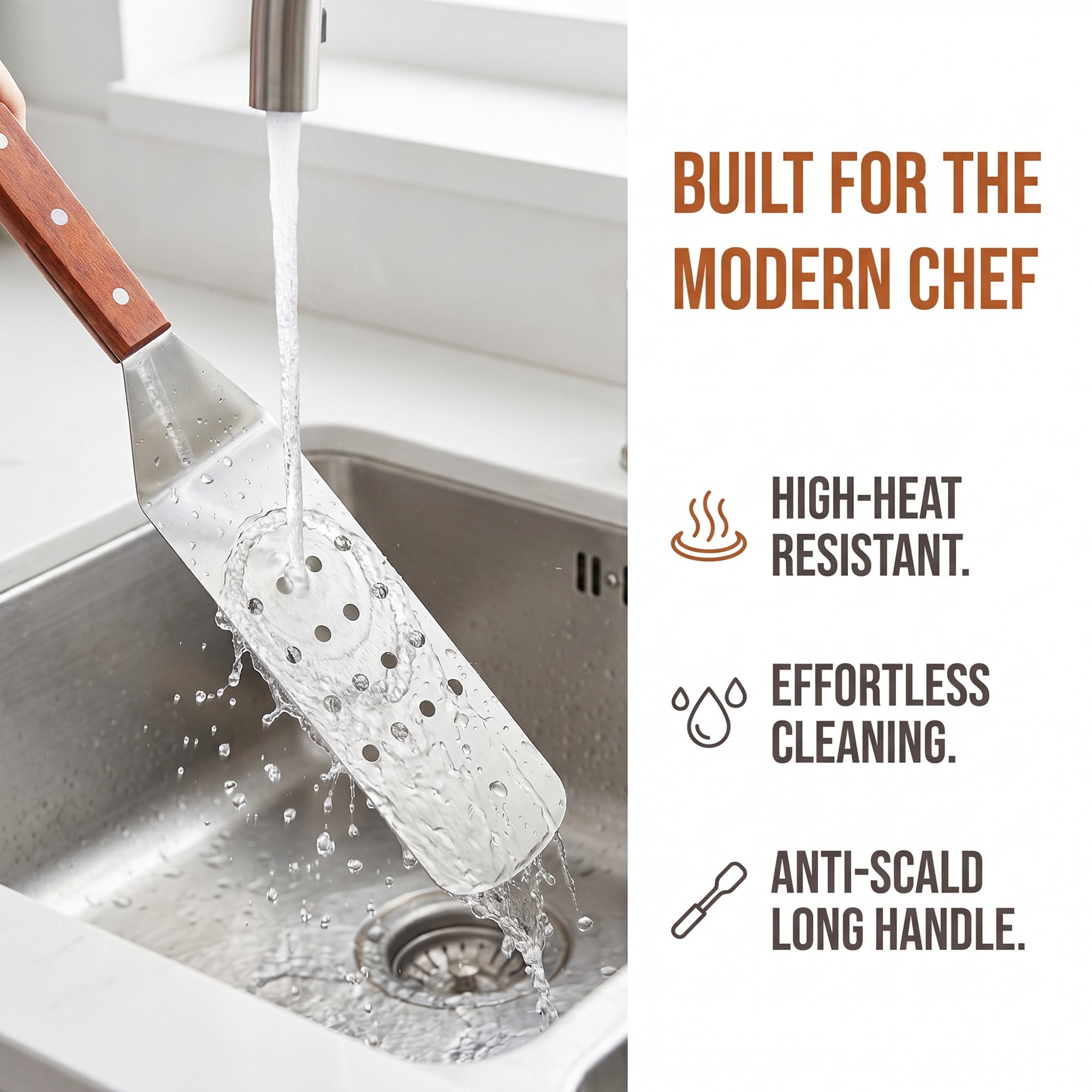 Unique Bargains Kitchen Utensils Spatula for Flipping and Frying Silver 14.4x2.8 inch