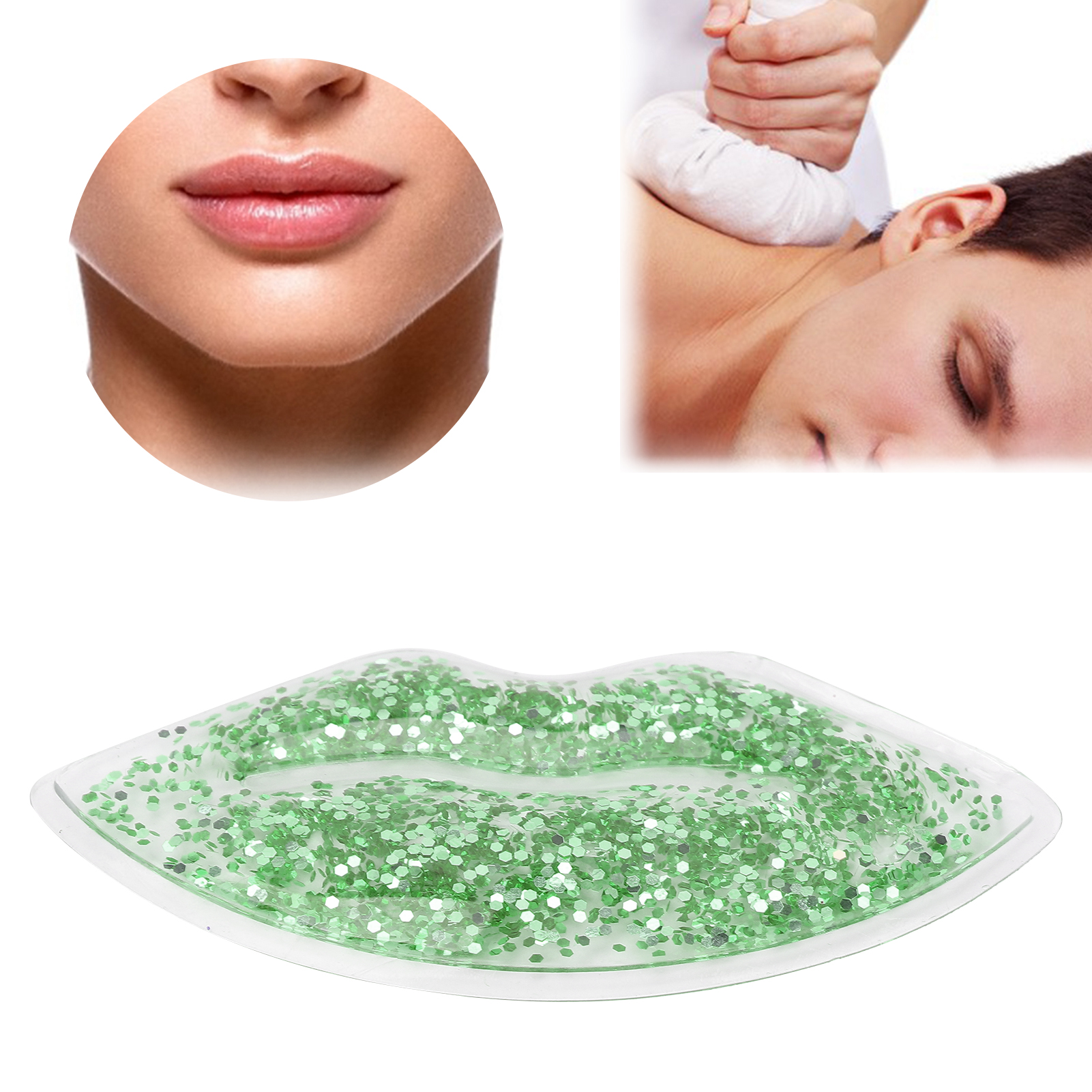 LAFGUR Hot Cold Compress Lips Ice Pack Glitter Sequins Cooling Therapy