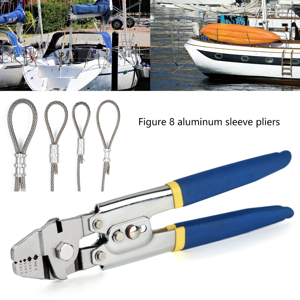 Wire Rope Crimping Tool Wire Rope Fishing Lines Crimping for Aluminum Oval Sleeves Stop Sleeves Ferrules Repair Plier