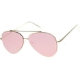 thumbnail image 2 of sunglassLA Female Mod Fashion Teardrop Rimless Mirror Flat Lens Metal Frame Aviator Sunglasses 58mm (Gold / Pink Mirror) - 58mm, 2 of 4
