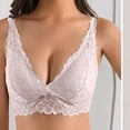 thumbnail image 5 of JSGEK Women Floral Lace Bra and Panty Set Plunge Neckline Adjustable Straps Intimate Lingerie for Bedroom Wear Pink M, 5 of 6