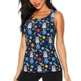 thumbnail image 2 of Uemuo Space Dog Pattern Workout Tank Tops for Women Breathable Moisture-wicking tank top Sleeveless Running Loose Fit Yoga Tops Active Shirts Sports Gym Exercise, 2 of 9