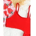 thumbnail image 5 of LIIPEE Girls Swimsuits Summer Fashion Strawberry Printed Short Sleeves Cover Up Bow Bikini 2 Piece Set Baby Leisure Beachwear,Red,5-6 Years, 5 of 5