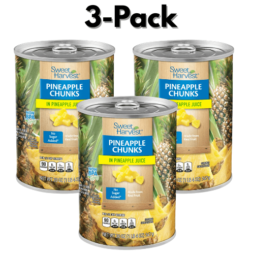 Sweet Harvest Pineapple Chunks in Pineapple Juice, 3-Pack, 20 oz