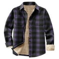 thumbnail image 2 of YOIAVAIOY Men's Plaid Shirts Long Sleeve Casual Button Down Shirts Thick Thermal Oversized Shacket Winter Outerwear Trendy Shirt Jackets Multicolor L, 2 of 6