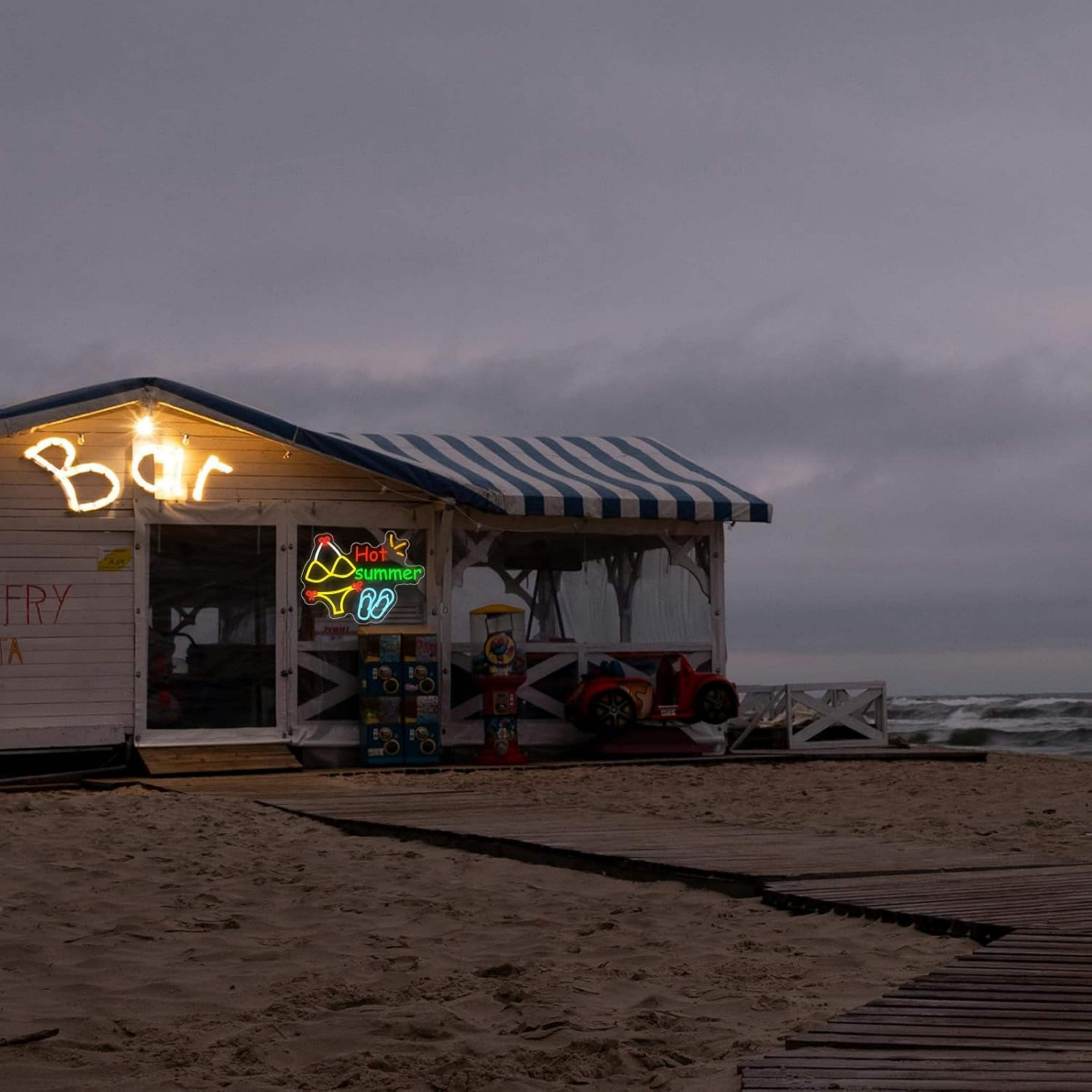 UPONRAY Hot Summer Neon Signs, 15.7"*11.4" Dimmable & USB-Powered LED Neon Light, Stylish Wall Decor for Home, Beach Bar, Natatorium, Swimming Pool