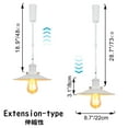thumbnail image 3 of FSLiving Adjustable Height Track Pendnat Light J-Type Retractable Lift Track Spotlight with Telescoping Rod Adjustable Gimbaled Lamp-Post Juno Track DIY Retro Cover Lamp, White - 1 Light, 3 of 7