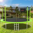 thumbnail image 2 of 14FT Kids Adults Trampoline - Round Trampoline with Enclosure Net & Basketball Hoop, Trampolines for Kids Max 1320LBS 6-8 Kids Jumping, All-Weather Trampolines for Outdoor Lawn Garden Yard, 2 of 11