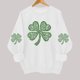 thumbnail image 5 of TaTaai Womens St Patricks Day Print Sweatshirt Long Sleeve Crewneck Casual Pullover Fleece Lined Holiday Top Gift, 5 of 6