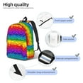 thumbnail image 4 of Naloa Bright Rainbow Canvas Backpack for Men Women Rucksack Casual Travel Daypack College Tote Satchel Bookbag for Teens-Small, 4 of 7