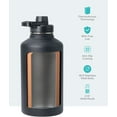 thumbnail image 6 of Buzio 64 oz Insulated Water Bottle with Straw & 3 Lids, Half Gallon Water Bottle Stainless Steel with Carrying Strap for Gym Sports Outdoor Hiking, Magic Black, 6 of 8