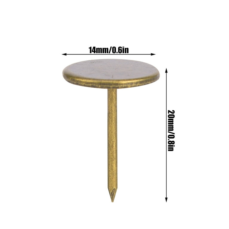 Uxcell Upholstery Nails Tacks 7/16-Inch Head Dia Antique Round Thumb Push Pins Gold Tone 40 Pcs | Harfington