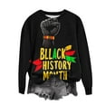 thumbnail image 2 of Fznquz Long Sleeve Sweatshirt Women Pullover Fashion Black Sweatshirt Oversized Black History Print Spring Crewneck Womens Tops, 2 of 4