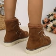 thumbnail image 6 of Mostsola Snow Boots for Women Suede Platform Anti-Slip Lace up Fashion Plush Winter Ankle Boots, 6 of 9