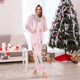 thumbnail image 6 of 1 Piece Adult Onesie Pajamas Cozy & Loose-Fit Sleepsuit Loungewear with Pockets Pink Christmas Pattern X-Small, 6 of 7