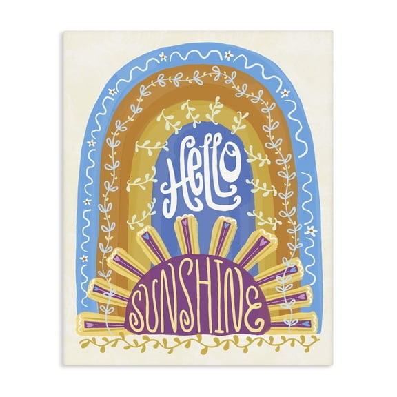 Stupell Industries Eclectic Boho Hello Sunshine Canvas Art, 16 x 20, by Connie Summers