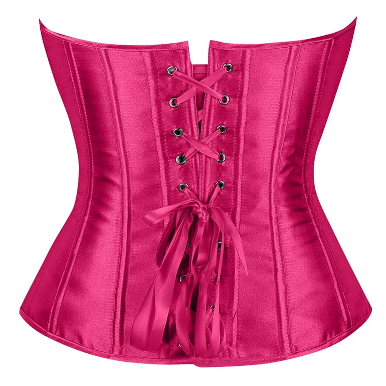 TrdSipl Lace Corset Tops for Women Satin Boned Lace Up
