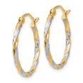 thumbnail image 2 of 14K & Rhodium Hollow Twisted Hoop Earrings 14k Yellow Gold Earrings, 2 of 4