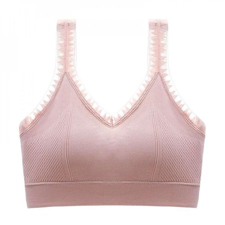 

EleaEleanor Cute Lace Comfort Beautiful Back Bra Girl Solid Color Border Breathable Seamless Underwear