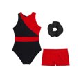 thumbnail image 3 of Haitryli Kids Girls Sleeveless Leotard Dance Gymnastics with Shorts and Hair Band Outfits Athletic Tracksuit Red 8, 3 of 5